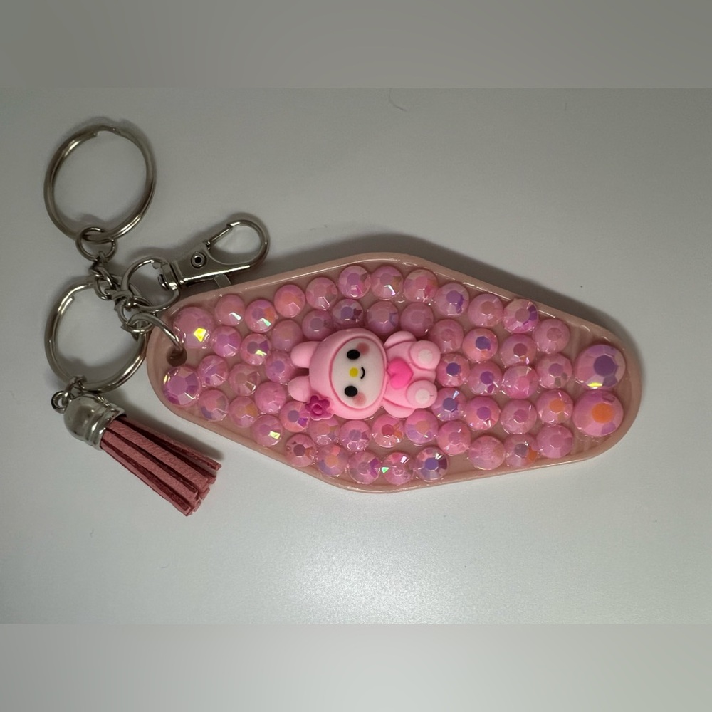 Rhinestones purse dangle motel keychain
